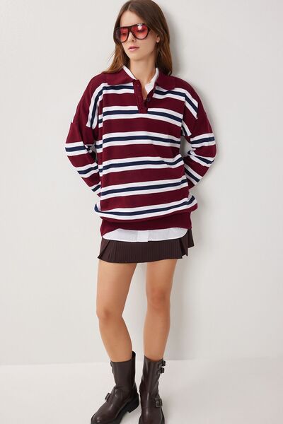 Hiccup Striped knitted polo sweater ISTANBUL