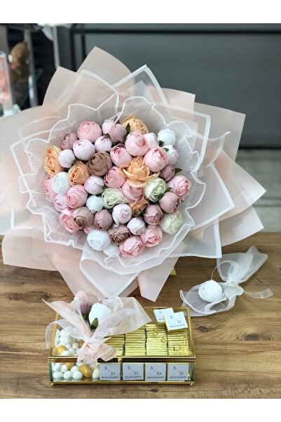 Masalsı Concept Şakayık Buketi Kız İsteme Çiçeği ve 80 Madlen Çikolatalı İste...