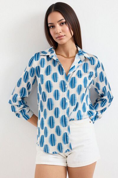 Hiccup Sbdart Aten Coated Long Sleeve Button down Shirt