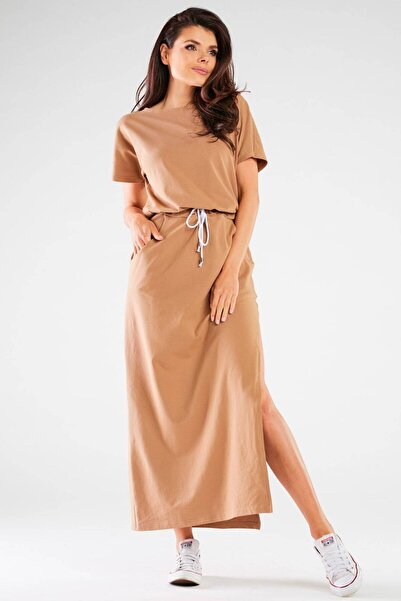 Awama Dress M253 - Beige - M