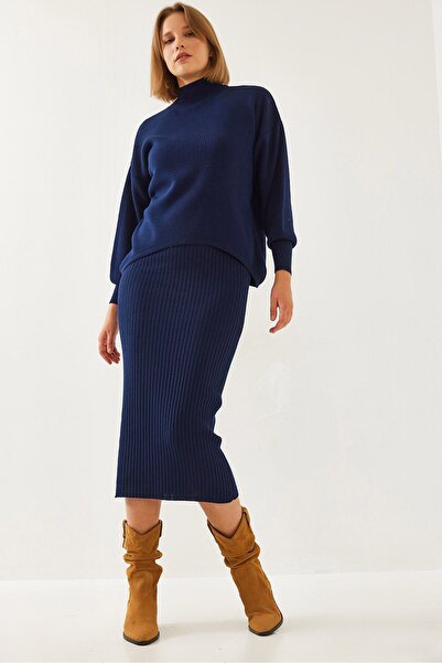 Hiccup LUCCI knitted set with high collar and ribbed details