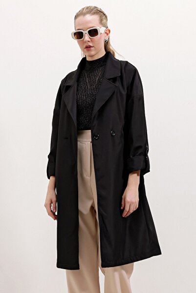 Hiccup Palton Trench BDART cu Două Rânduri de Nasturi și Cordon