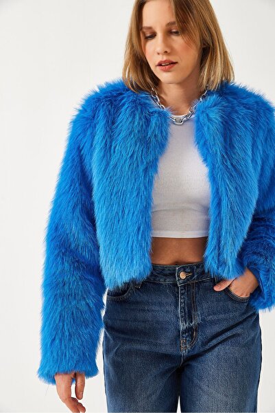 Hiccup LUCCI Boxy Crop Faux Fur Coat