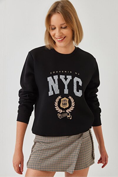 Hiccup Bianco Lucci sweatshirt with three-thread embroidery brushed