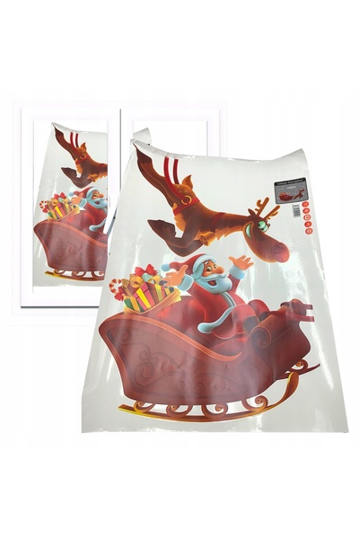 Other Christmas Window Sticker Door Decorative Window Santa Claus Reindeer 50 m