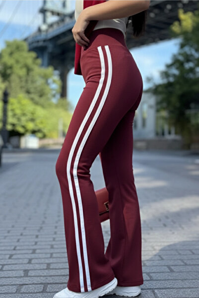 PASTELASTORE High Waist Side Stripe Spanish Leg Women's Leggings