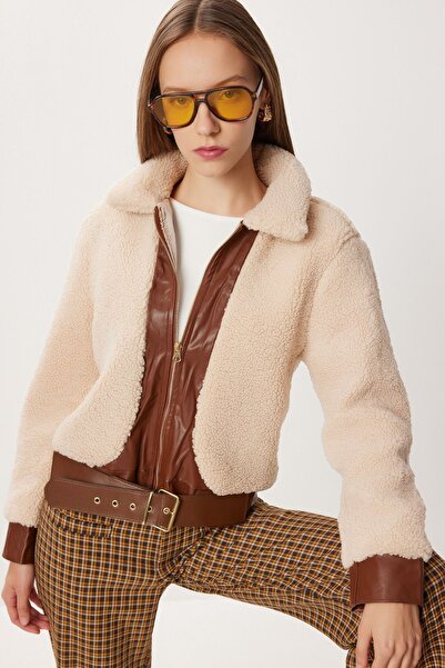 Hiccup ISTANBUL Plush Jacket with Faux Leather Details