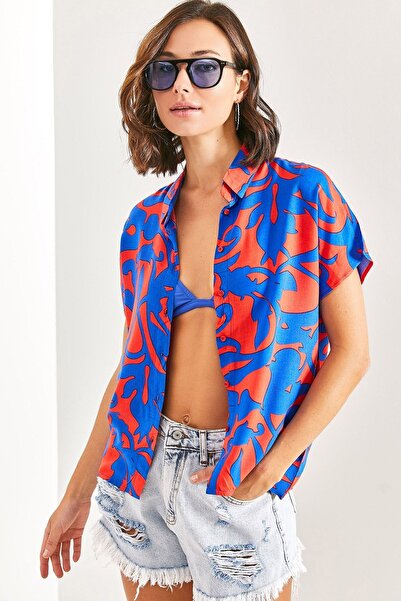 Hiccup Bianco Lucci multi-pattern viscose shirt with batwing sleeves