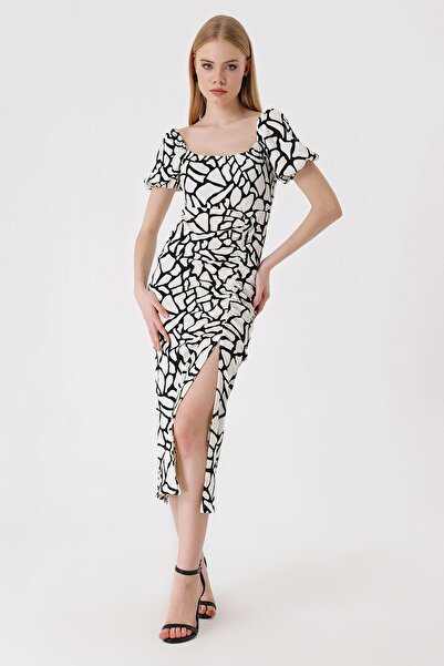 Hiccup Φόρεμα BDART με τετράγωνο λαιμόκοψη και λεπτομερή υφή μίντι πλεκτό