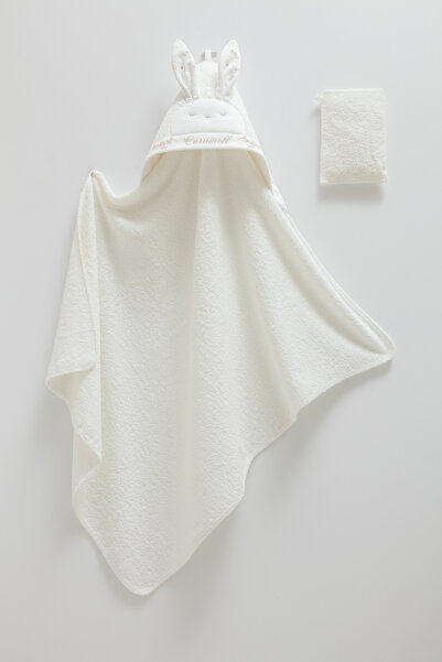 Caramell Hospital Release Rabbit Ear Hooded Baby Bathrobe, Towel and Washclot...