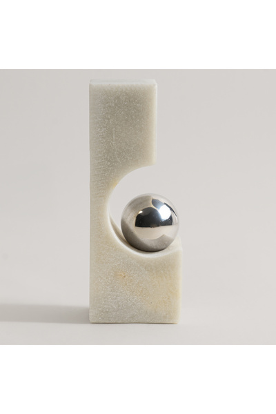 homez منحوتة راتينج 10*8*25.5سم، أبيض أوف وايت