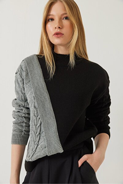 Hiccup Pulover tricotat cu model patchwork Bianco Lucci