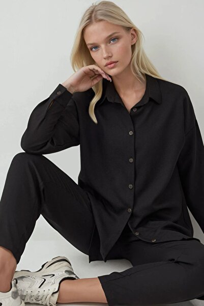 Hiccup Bdart Linen Blend Long Sleeve Shirt and Pants Set