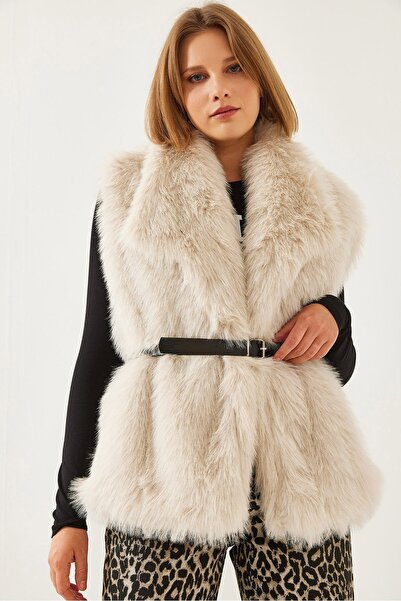 Hiccup Bianco Lucci fur-lined belted vest