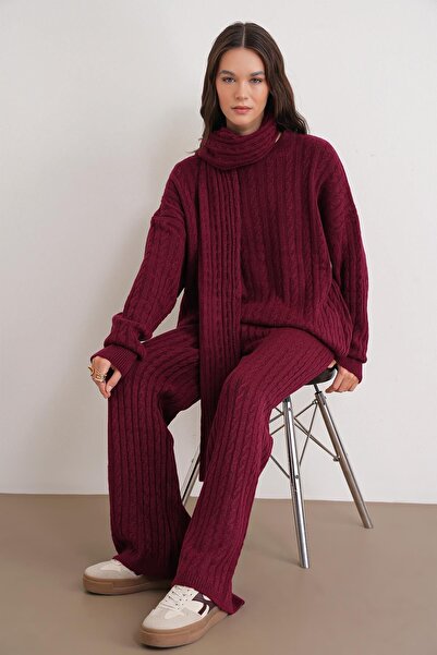 Hiccup Set tricotaje MIXRAY cu model de împletitură supradimensionat și acces...