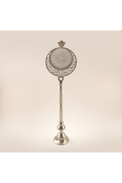 homez Metal Ramadan Decorative With An Ornate Arabic Design, Silver 77*20*11.5Cm