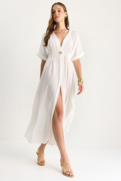 Hiccup V-neck midi dress with Slit