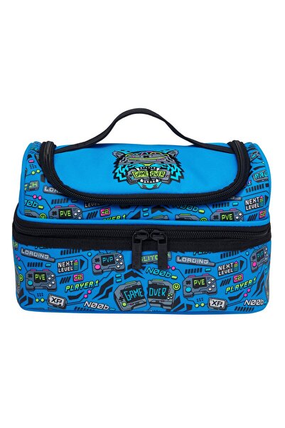 SMIGGLE Eclipse Double Layer School Lunchbox – Medium Blue |   Two Compartmen...