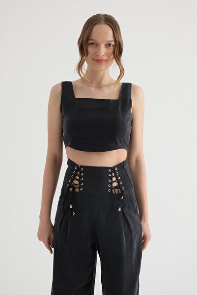 Hiccup Top scurt cu corset și decolteu pătrat