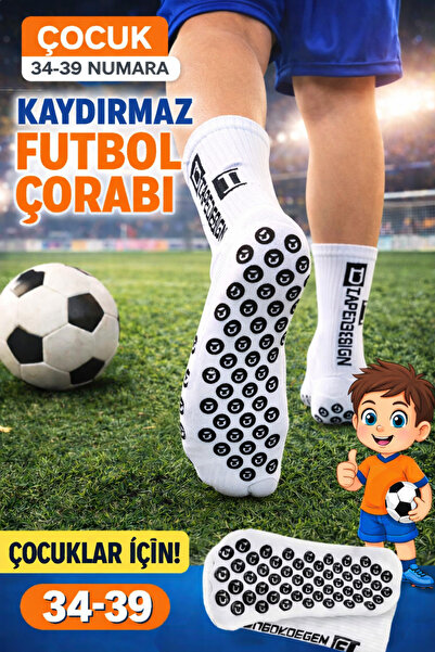 GAZELMANYA Çocuk Futbol Çorabı 1 Çift Çocuk Kaydırmaz Tabanlı Premium Ter Emi...