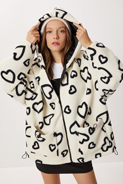 Hiccup ISTANBUL Oversized plush jacket with Hooded, zipper and pockets