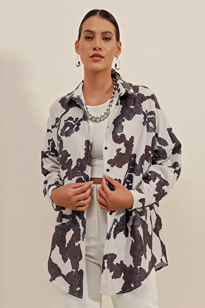 Hiccup BDART long shirt, black and white, striped, oversized