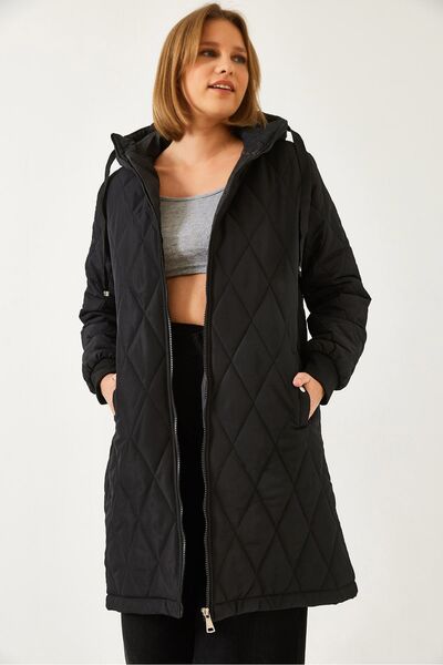 Hiccup Bianco Lucci Hooded quilted coat