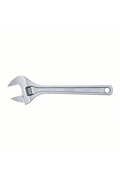 PROTO Adjustable Wrench: Alloy Steel, Chrome, 15 5/32 in Overall Lg - J715B