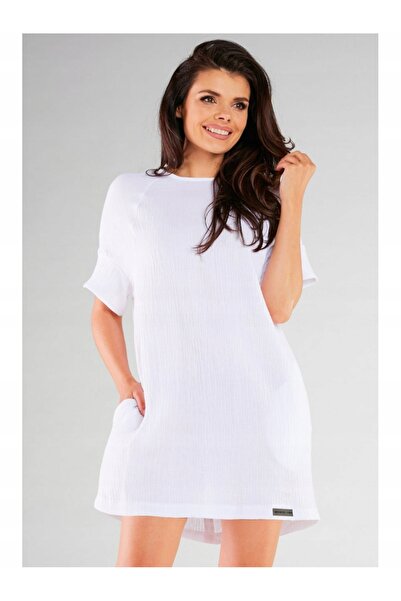Awama Dress M259 - White - L/XL