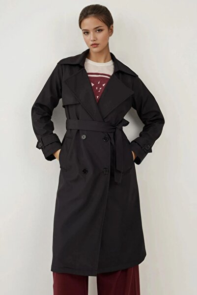 Hiccup BDART Palton Lung Tip Trench cu Două Rânduri de Nasturi