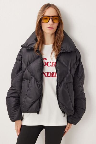 Hiccup ISTANBUL oversized textured jacket with zip collar