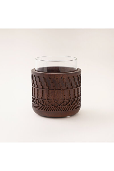 homez Wooden Candle Holder Roshn Collection, 11*11*12.5Cm