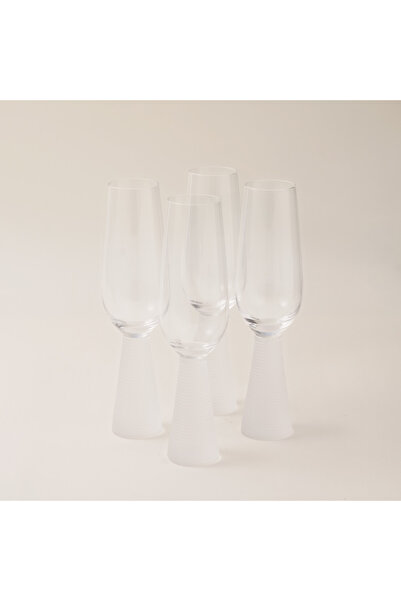 LA MESA 4 pcs juice glass ribbed with frosted bottom 6*6*22.5 cm