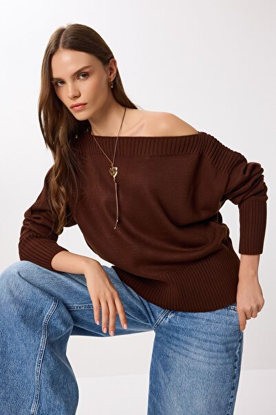 Hiccup ISTANBUL Boat Neck Ribbed Sweater