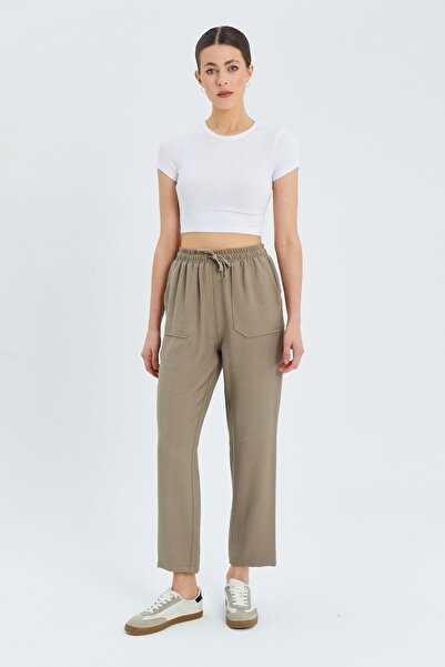 Hiccup Mixray high-waisted carrot-cut trousers with drawstring waist