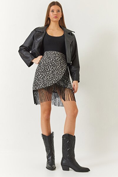 Hiccup Bianco Lucci printed tassel skirt