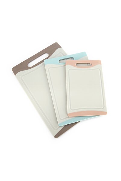 Alberto 3 pieces plastic cutting board with grey holder 29*36*25 cm