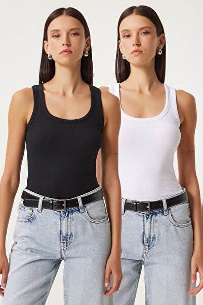 Hiccup ISTANBUL Set of 2 Cotton Tops with U-Neck and Slim Fit