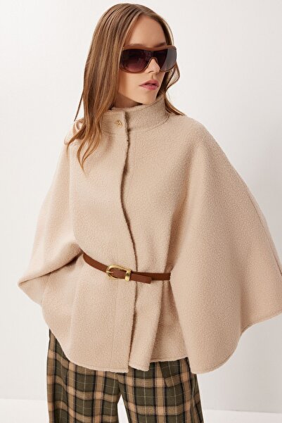 Hiccup ISTANBUL Gabardine jacket with a relaxed fit, semi-high collar and belt