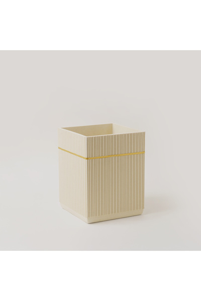 homez sandstone waste bin, beige 20.3*20.3*25cm