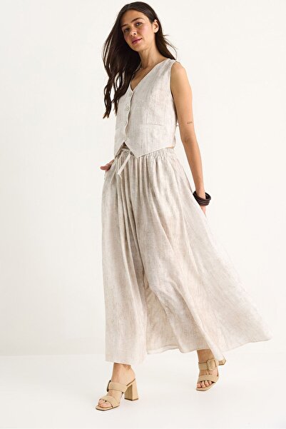 Hiccup LUCCI V-Neck Vest thaj Maxi Skirt duj kotora Coord Set