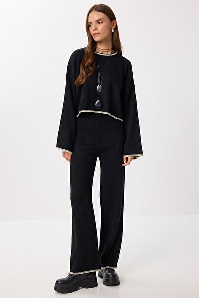 Hiccup Lovely ISTANBUL striped and ribbed high-waisted knit two-piece set