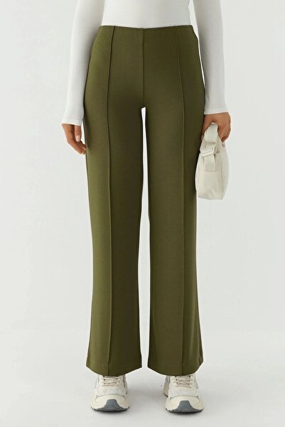 Hiccup Modal Touch Ribbed Detail Wide Leg Pants
