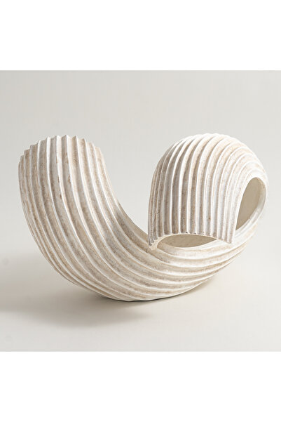 homez resin ripple sculpture, off white 41.3*29.5*26.5cm