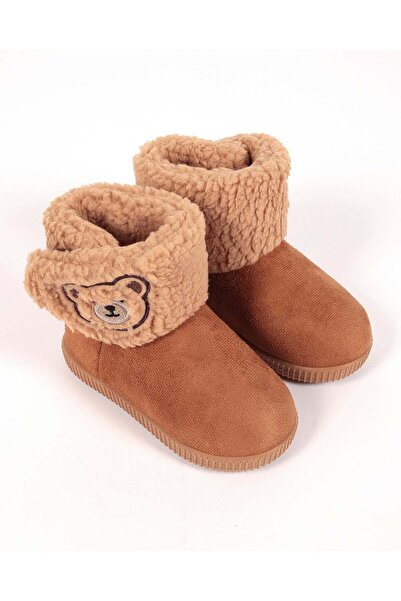 Chirpy Children's Teddy Bear Embroidered Slippers - Dıon