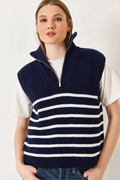 Hiccup Selanik knitted vest with zipper Bianco Lucci