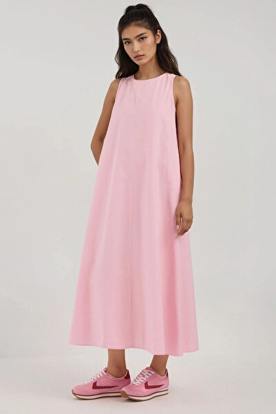 Hiccup Mixray Collection Rochie maxi în formă de A, fără mâneci, cu guler rotund