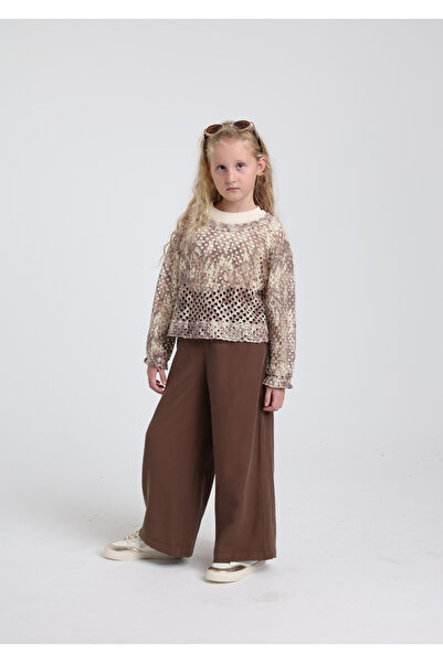 Escabel Πλεκτή μπλούζα για κορίτσια 2 τεμαχίων, 9-14 ετών, καφέ