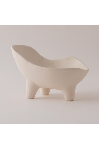 homez وعاء سيراميك عميق للزينة، بيج، 26 × 17.5 × 17 سم