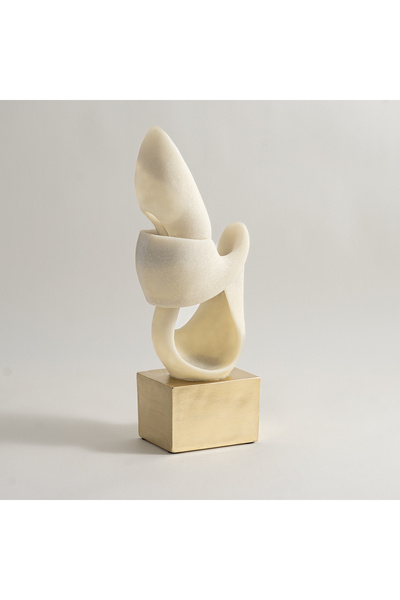 homez منحوتة راتينج 19.5*12.5*48.5سم، أبيض أوف وايت